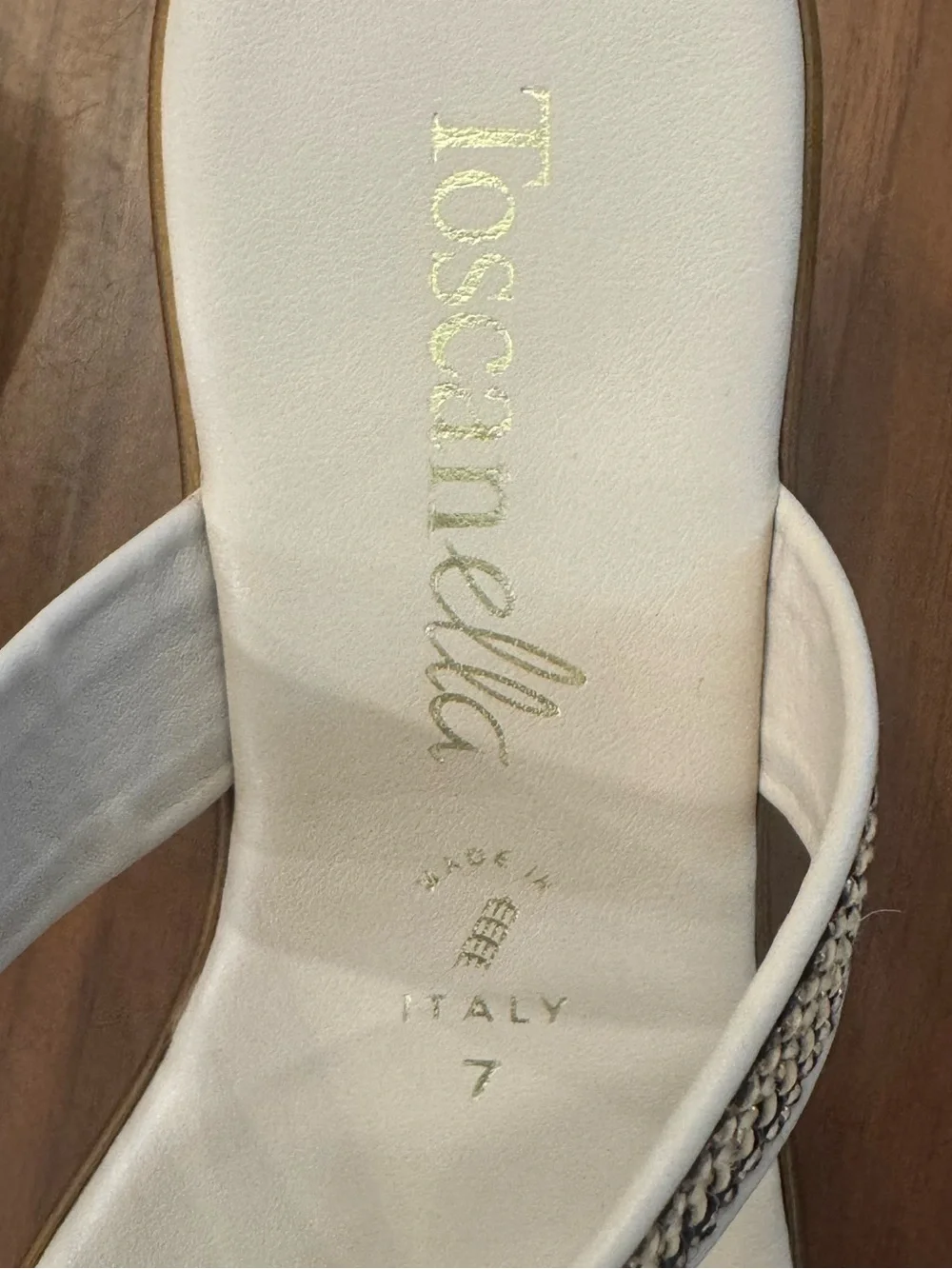 Toscanella Made in Italy Leather Wedge Slide Sandals – Braided Straps – Size 7